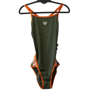 Arena Team Stripe Super Fly BackOne-Piece Swimsuit 34 NWT